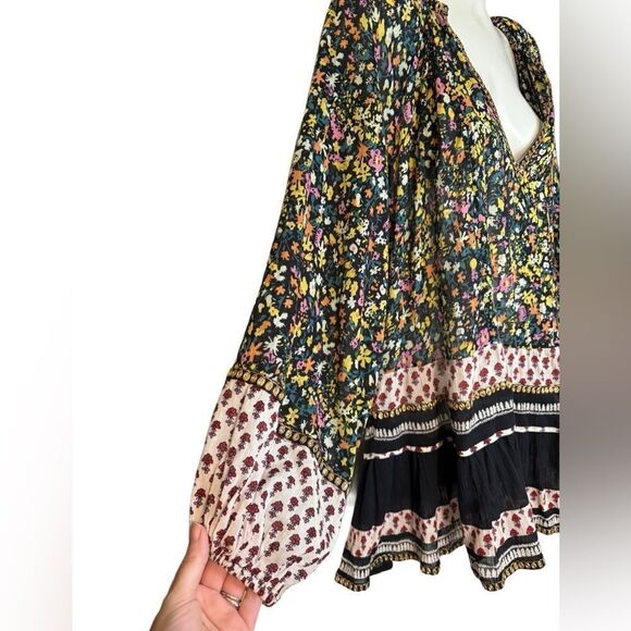 Free People Gardenia Printed Embellished Tunic Top - Picture 6 of 10